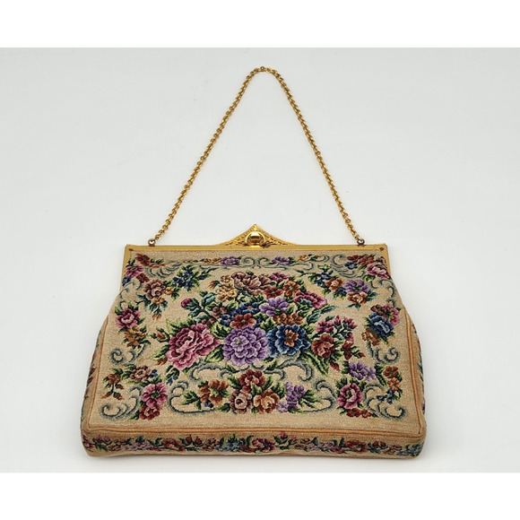 Vintage Walborg France Tapestry Embroidery Evening Handbag Purse - Picture 1 of 14
